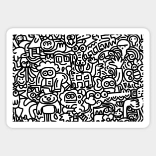 Hand Drawn Vector Illustration of Doodle, cartoon sketch animals illustration Magnet